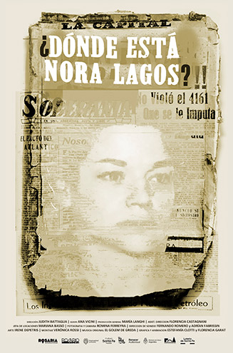 Afiche película documental "Dónde está Nora Lagos?" Directora Diario La Capital, Rosaria Producciones